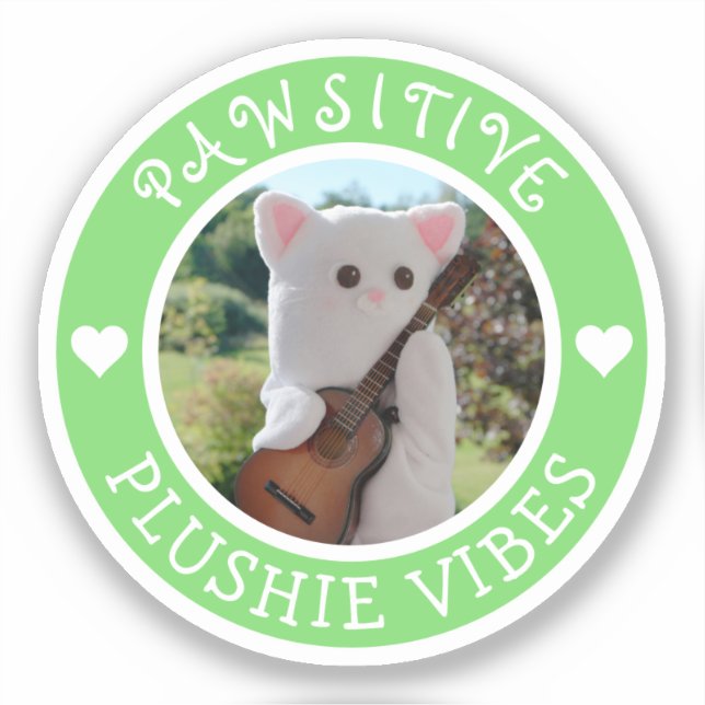 Cute Kawaii Green Pawsitive Plushie Vibes Photo (Front)
