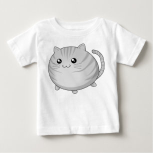 Cute Kawaii grey tabby kitty cat Baby T-Shirt