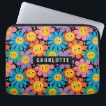 Cute Kawaii Groovy Daisy Personalised Name Laptop Sleeve<br><div class="desc">Cute Colourful Kawaii Groovy Daisy Personalised Name Laptop Sleeve features a groovy daisy flower pattern background with your custom text or personalised name in the centre. Perfect as a gift for family and friends for Christmas,  birthday,  holidays,  Mother's day,  work colleagues and more. Created by ©Evco Studio www.zazzle.com/store/evcostudio</div>