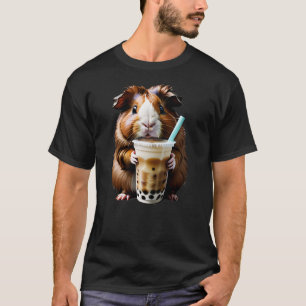 Cute Kawaii Guinea pig Drinking Boba Bubble Milk T T-Shirt