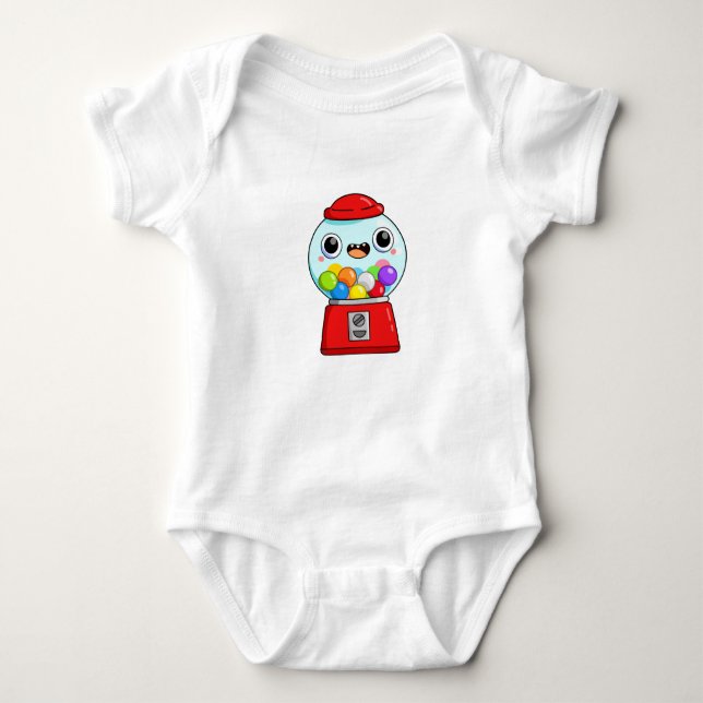 Cute Kawaii Gumball Machine Baby Bodysuit (Front)