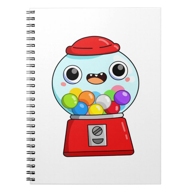 Cute Kawaii Gumball Machine Notebook (Front)