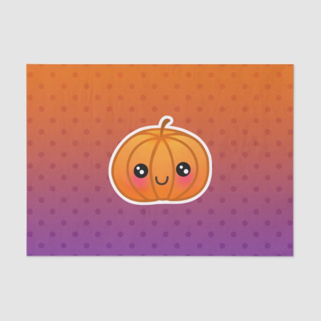 Cute Kawaii Halloween Cartoon Pumpkin Design Tissue Paper (Front)