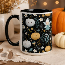 Cute Kawaii Halloween Fairy and Pastel Pumpkins