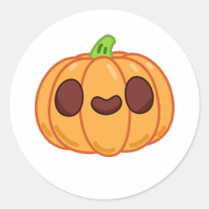 Cute Kawaii Halloween Pumpkin Classic Round Sticker