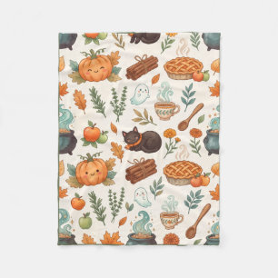 Cute Kawaii Halloween Seamless Pattern Blanket