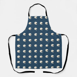 Cute Kawaii Halloween Skull Polka Dots dark blue Apron
