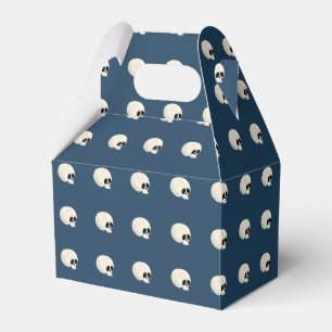 Cute Kawaii Halloween Skull Polka Dots dark blue Favour Box