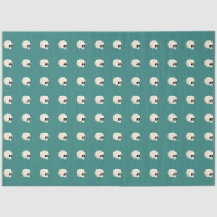 Cute Kawaii Halloween Skull Polka Dots mid green Tissue Paper