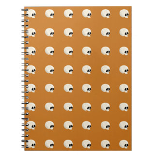 Cute Kawaii Halloween Skull Polka Dots orange Notebook