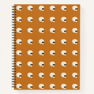 Cute Kawaii Halloween Skull Polka Dots orange Notebook