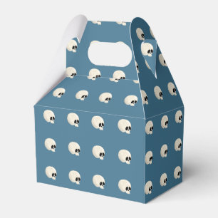 Cute Kawaii Halloween Skull Polka Dots pale blue Favour Box
