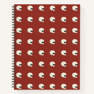 Cute Kawaii Halloween Skull Polka Dots red Notebook