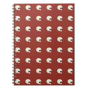Cute Kawaii Halloween Skull Polka Dots red Notebook
