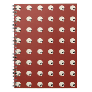 Cute Kawaii Halloween Skull Polka Dots red Notebook