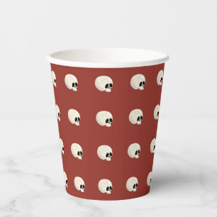 Cute Kawaii Halloween Skull Polka Dots red Paper Cups