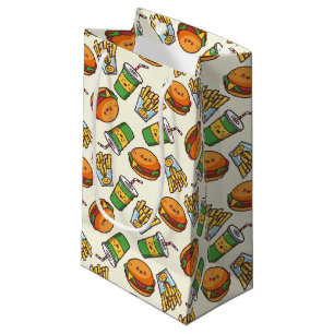 cute Kawaii hamburgers fries tiled party Small Gift Bag
