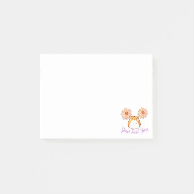 Cute Kawaii Hamster Custom Post-it Notes (Front)