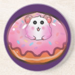 Cute Kawaii Hamster in Pink Frosted Donut Art Coaster<br><div class="desc">Satisfy your sweet tooth with this incredibly cute hamster and donut design! The artwork showcases a cheerful little hamster peeking out from the hole of a huge, glossy pink donut complete with colorful sprinkles. This fun, kawaii-style illustration is perfect for children's clothing, sweet birthday party invitations, cute stickers, or as...</div>