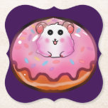 Cute Kawaii Hamster in Pink Frosted Donut Art Paper Coaster<br><div class="desc">Satisfy your sweet tooth with this incredibly cute hamster and donut design! The artwork showcases a cheerful little hamster peeking out from the hole of a huge, glossy pink donut complete with colorful sprinkles. This fun, kawaii-style illustration is perfect for children's clothing, sweet birthday party invitations, cute stickers, or as...</div>