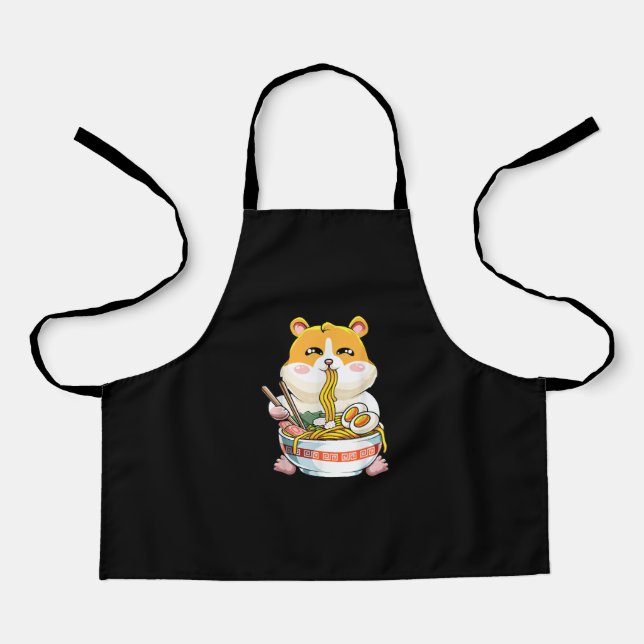 Cute Kawaii Hamster Ramen Anime Apron (Front)
