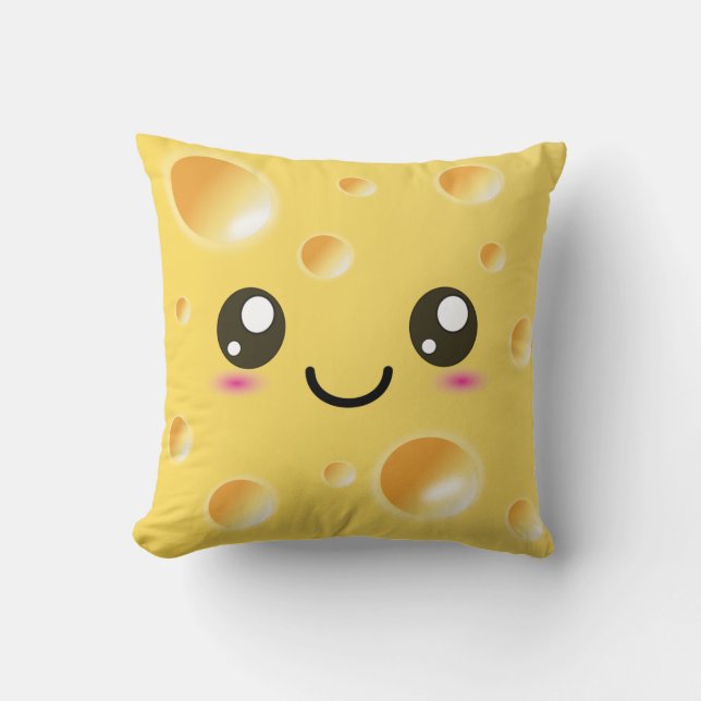 Cute Kawaii Happy Cheese Cushion (Front)