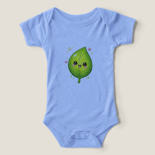 Cute Kawaii Happy Leaf Baby T-Shirt Gift Design