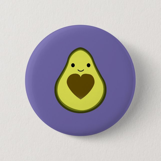 Cute Kawaii Happy Love Avocado 6 Cm Round Badge (Front)