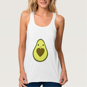 Cute Kawaii Happy Love Avocado Singlet