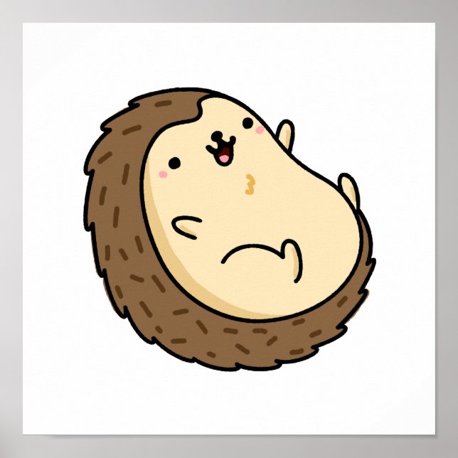 Cute Kawaii Hedgehog Poster (Front)