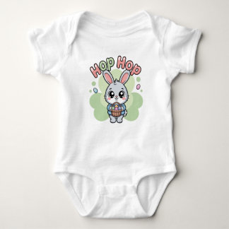 Cute Kawaii Hop Hop Bunny Illustration Baby Bodysuit