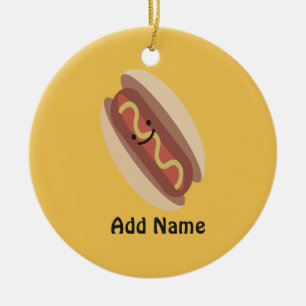 Cute Kawaii Hot Dog Ceramic Tree Decoration