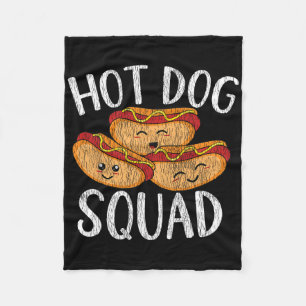 Cute Kawaii Hot Dog Squad Bbq Family Matching Men  Fleece Blanket
