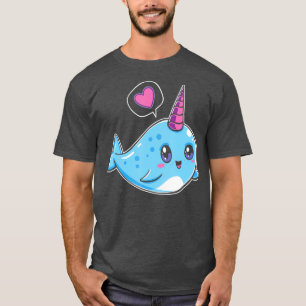Cute Kawaii I Love Narwhals  Kawaii Whale Gift T-Shirt