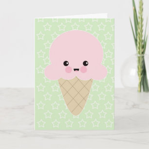 Cute Kawaii Ice Cream Birthday Card