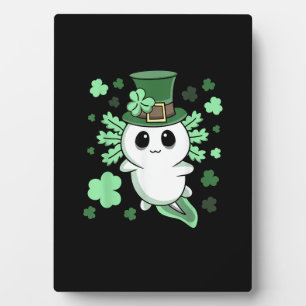Cute Kawaii Irish St. Patrick's Day Axolotl T-Shir Plaque