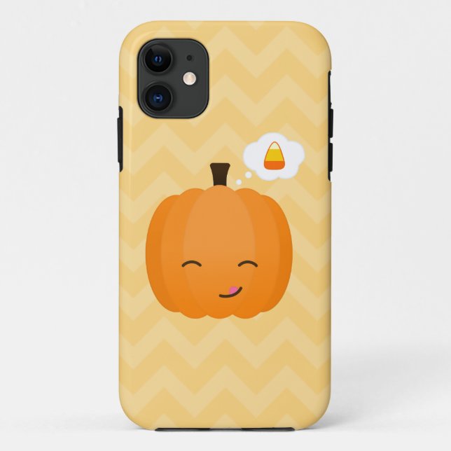 Cute Kawaii Jack o'Lantern and Candy Corn Case-Mate iPhone Case (Back)