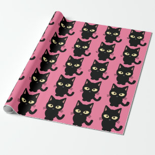 Cute Kawaii Japanese Aesthetic Cat Wrapping Paper 