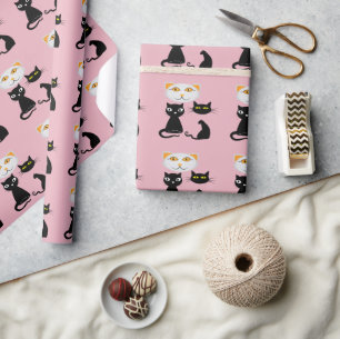 Cute Kawaii Japanese Aesthetic Cat Wrapping Paper 