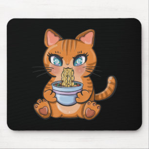 Cute Kawaii Japanese Anime Cat Ramen Gift  Mouse Pad