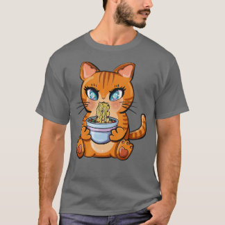 Cute Kawaii Japanese Anime Cat Ramen Gift  T-Shirt