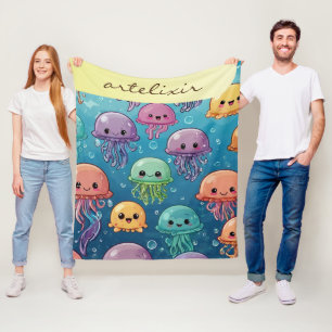 Cute Kawaii Jellyfish Fleece Blanket