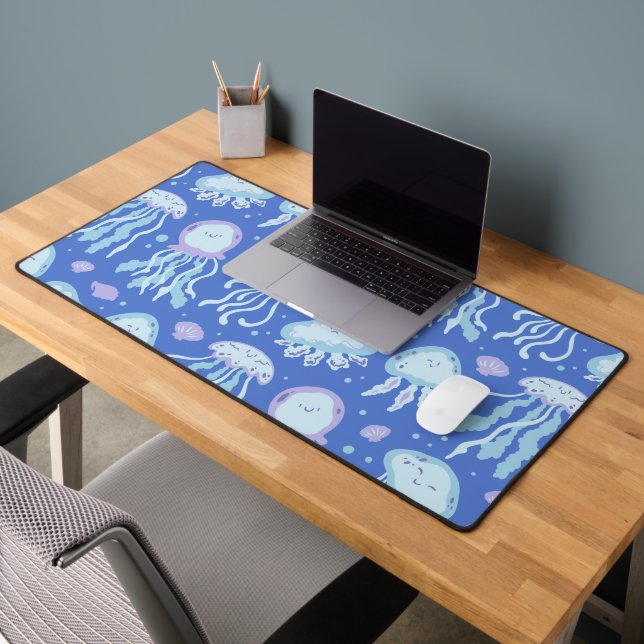 Cute Kawaii Jellyfish Ocean Desk Mat (Office 2)