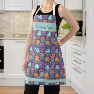 Cute Kawaii Jellyfish Personalised Apron