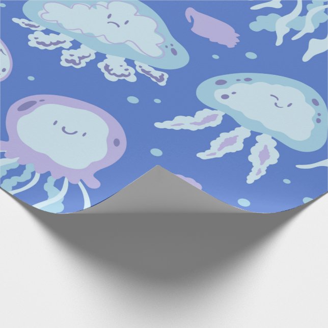 Cute Kawaii Jellyfish Wrapping Paper (Corner)