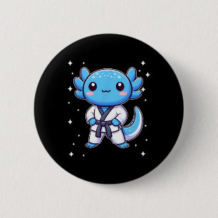 Cute Kawaii Karate Axolotl Martial Arts 6 Cm Round Badge