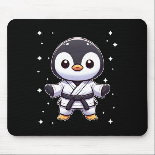 Cute Kawaii Karate Penguin Martial Arts Mouse Pad