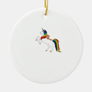 Cute Kawaii Kids Unicorn Red Panda Lover T-Shirt Ceramic Tree Decoration