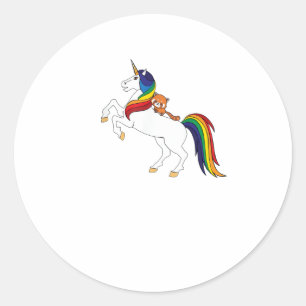 Cute Kawaii Kids Unicorn Red Panda Lover T-Shirt Classic Round Sticker