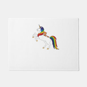 Cute Kawaii Kids Unicorn Red Panda Lover T-Shirt Doormat